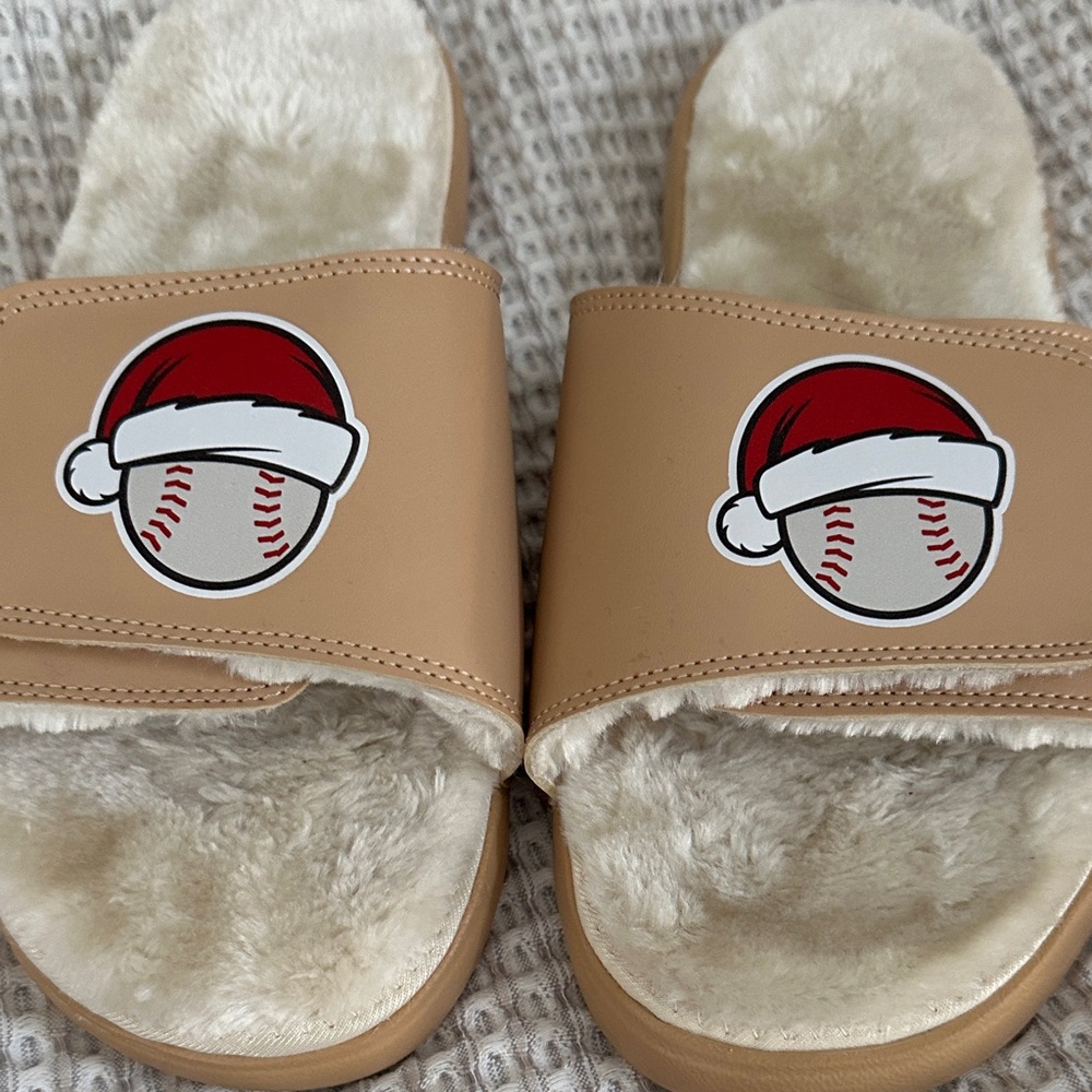 Baseballism Santa Slide Sandals RARE - Picture 5 of 5
